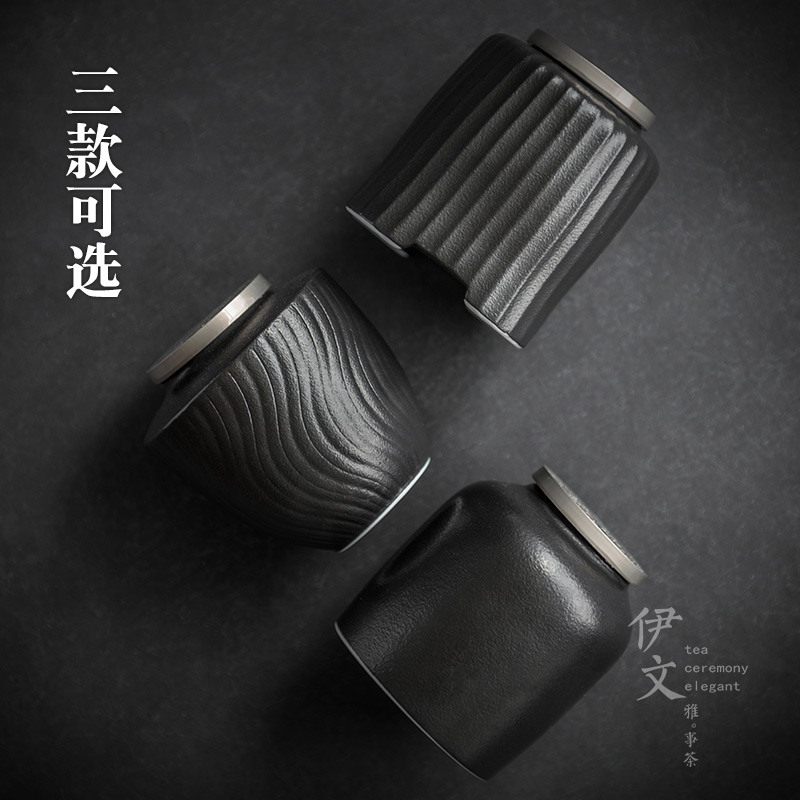 Evan ceramic portable caddy fixings household retro kung fu tea set mini ceramic seal pot tea storage tanks