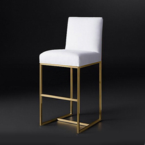 Nordic Style Minimalist Casual Bar Bench High Footstool Bar Chair Backrest Modern Restaurant Bar Stool