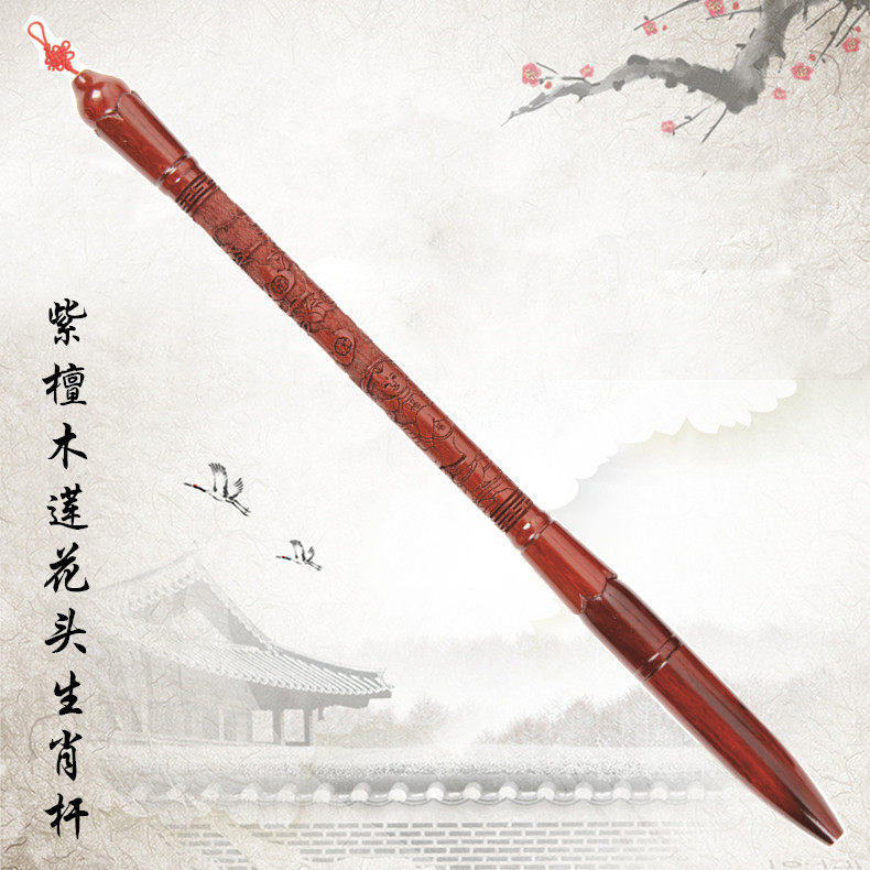 Fetal brush baby souvenir Beijing door-to-door haircut fetal hair J34 red sandalwood ox horn lotus zodiac on-site production