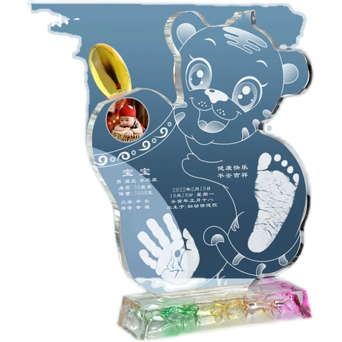 Браслет из кварца, отпечатки рук и ног, милая кисть для письма для хранения пуповины