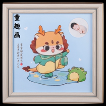Home-made fetal hair painting in Beijing fetal hair pen newborn haircut baby commemorative year of dragon zodiac fetal hair painting