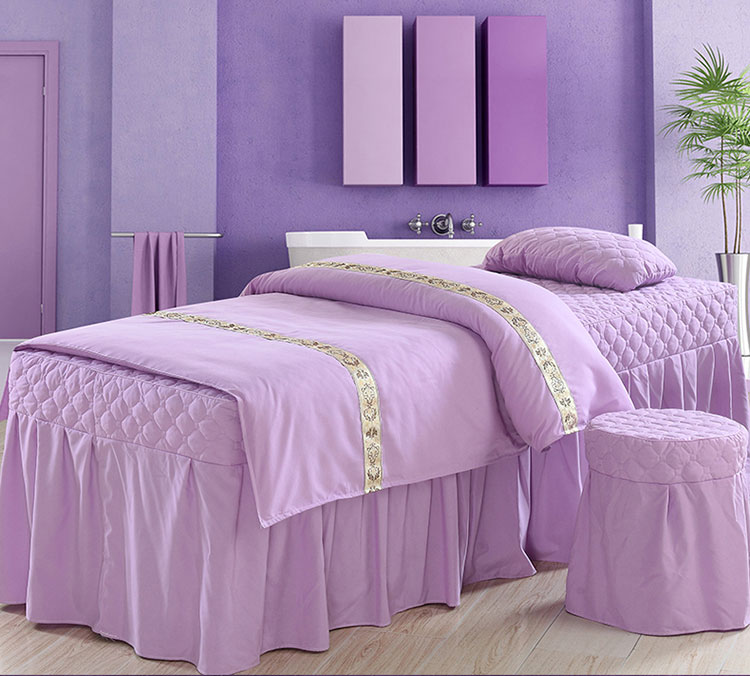 Bông đẹp trải giường bốn bộ đơn giản màu rắn massage anti-skid giường bộ cotton quilt cover beauty salon vật lý trị liệu