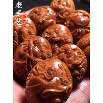 Nangong master olive core eight immortals riding beast hand hand carved crystal core seed fine cultural relics