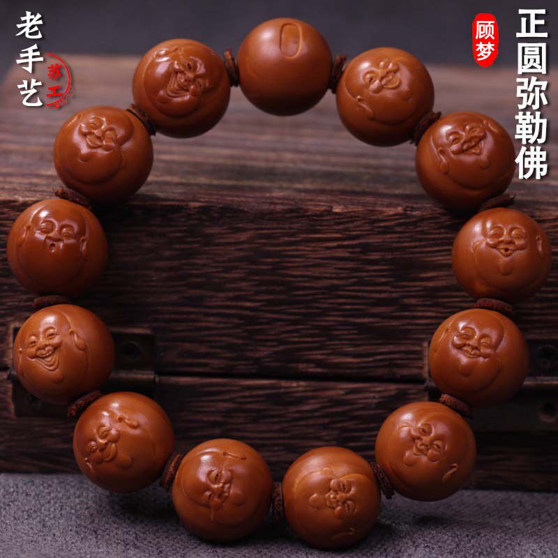 Su worked Zhoushan Zhengyuan Round engraving of the Millerist Olive Nuclear Engraving Handstring Pure Handmade Engraving Shallow Relief Mass Lemen