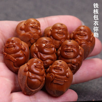 Sugong olive nuclear carving hand string coated Maitreya Buddha pure hand carved iron core olive Hu Wen play male and female bracelet