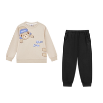 Jordan Childrens Clothing Boys Sports Suit 2024 Winter New Childrens Velvet Warm Two-piece Set Childrens Cute Sweater