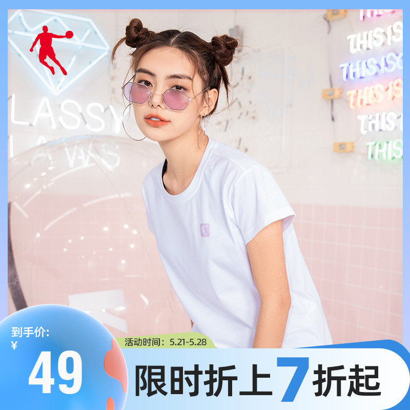 Jordan short sleeve T-shirt woman 2022 Summer new round collar knitted casual blouse ladies sport short t loose cotton t