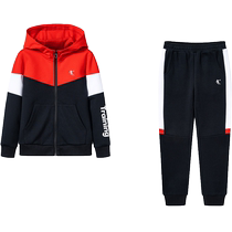 China Jordan Childrens Clothing Boys Suit 2024 Autumn New Big Children Hooded Sportswear Tops Pants Primary School Students
