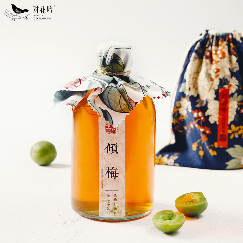 For the flower chanting) the green plum wine) Fruit Low sweet wine Men and women health care gathering gifts) 8 degrees 500ml