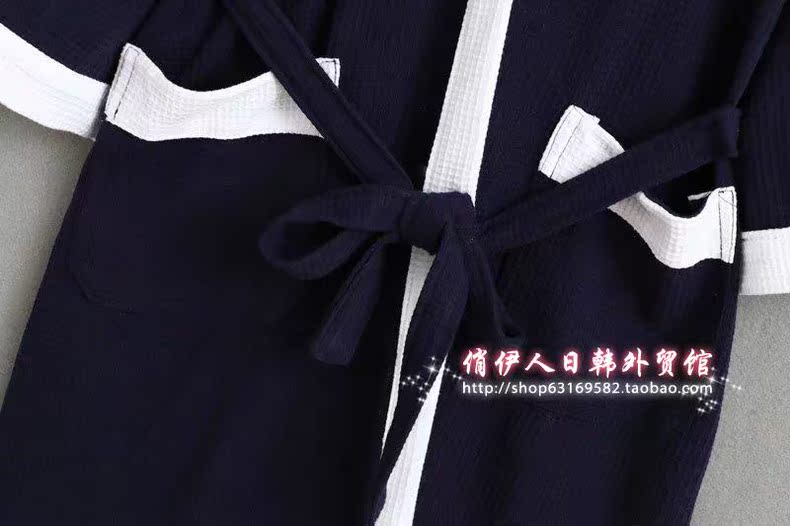 Nhật bản kimono áo choàng tắm nam cotton gown mùa hè phần mỏng dài tay áo choàng tắm nam mùa xuân và mùa thu đồ ngủ XL