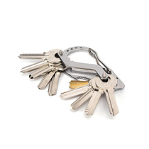 Outdoor EDC multifunctional mountaineering buckle stainless steel keychain quick-hanging key storage clip