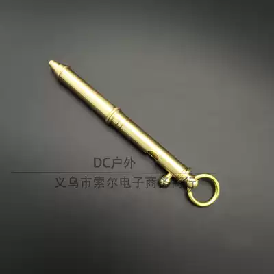 EDC outdoor portable retro creative pure brass bolt pen tactical machine gun pen pure copper mini signature pen