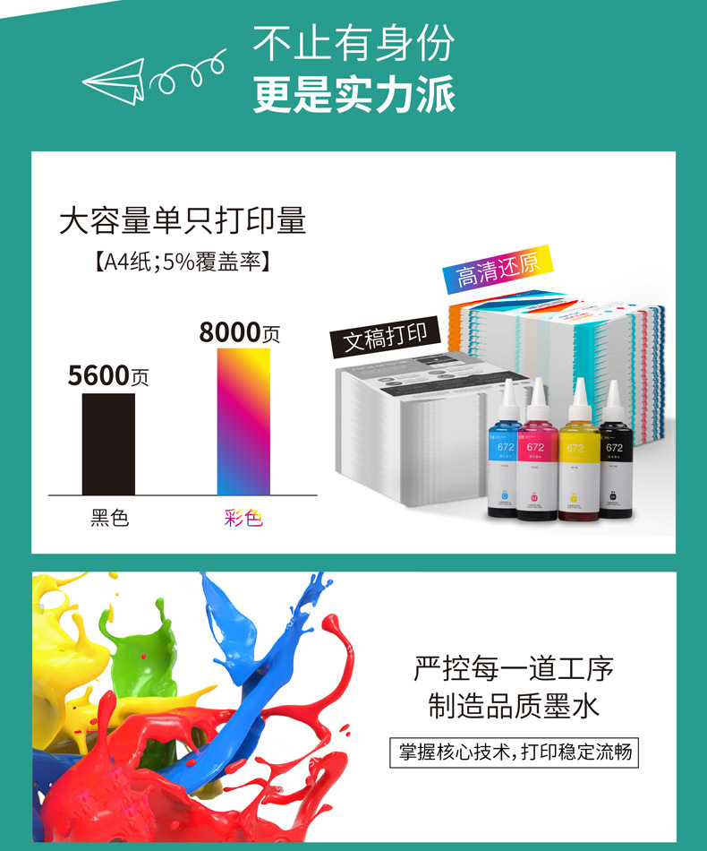 Tianwei sử dụng mực Epson L360 T672 L 310 L380 L1300 L383 L351 L313 L565 L301 1130 L455 485 363 155 máy in bốn màu - Mực mực in hp 107a