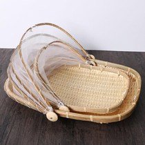 Anti-mosquito and fly into steamed bun basket dustpan household flies kitchen tray Anti-insect products bamboo basket basket handmade bread