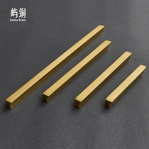 Nordic Wardrobe Door Pure Copper Handle Modern Minima Brass Golden Drawer Cabinet Shoe Cabinet Light Lavish Solid Long Handle