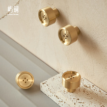 brass button handle Nordic minimalist light lavish American pure copper wardrobe door cupboard drawer gold single-hole small handle