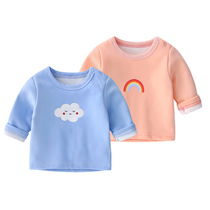 Belle girl children on clothes 0 years old 1 autumn summer dress 3 boys baby autumn and winter thickened 2 base shirt T-shirt