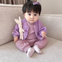 Girls Western-style cardigan jacket 2022 new spring clothing spring and autumn childrens clothing children 1-3 years old 6 baby children spring and autumn