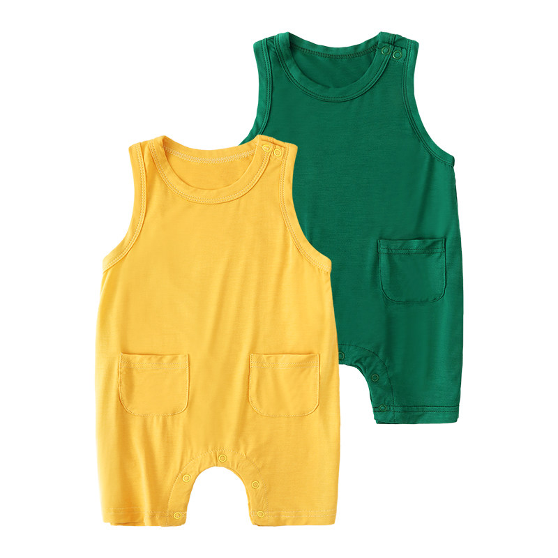 Belei Le Modal baby children's conjoined clothes boys baby summer outfit short-sleeved pajamas spring and autumn