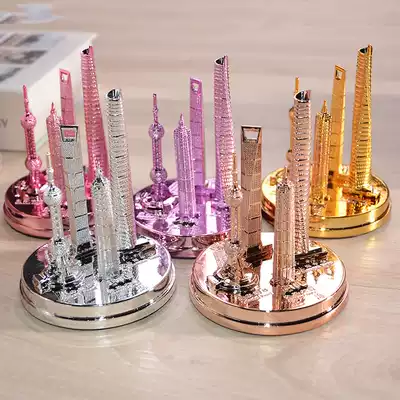 Shanghai famous building group building tourism commemoration Oriental Pearl Tower World Financial Center Jinmao Tower model ornaments