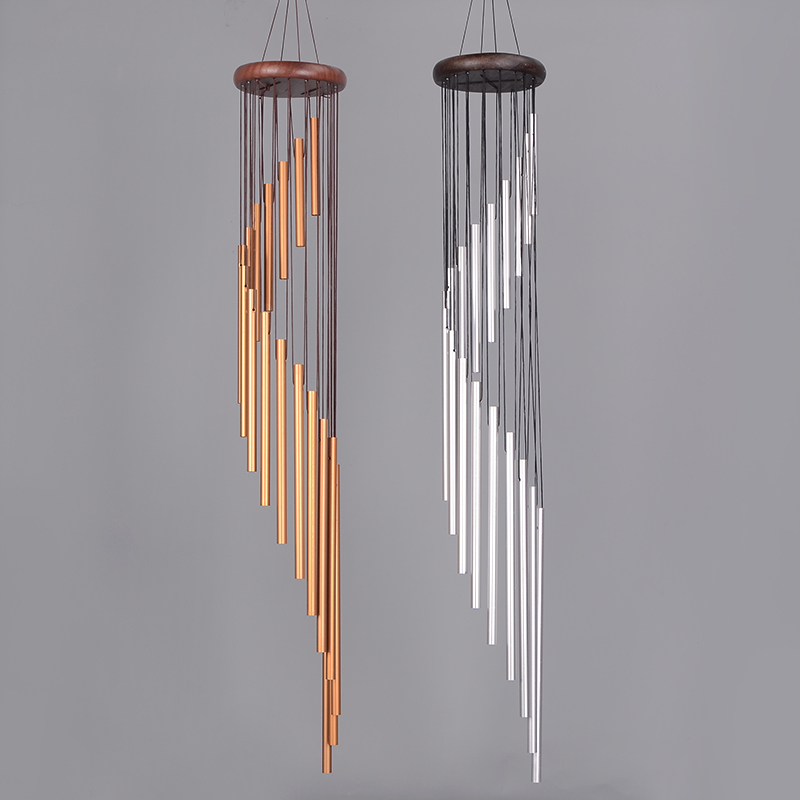 Wind chimes 18 tubes wind chimes metal wind chimes music wind chimes rotating multi-syllable spiral wind chimes-35 inch 2 colors