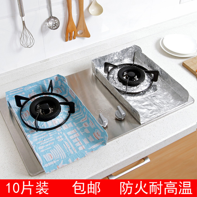 Gas cooker anti-oil mat aluminum foil shield oil plate protection desk surface 10 sheet gas stove protection cushion hearth clean oil-proof cushion