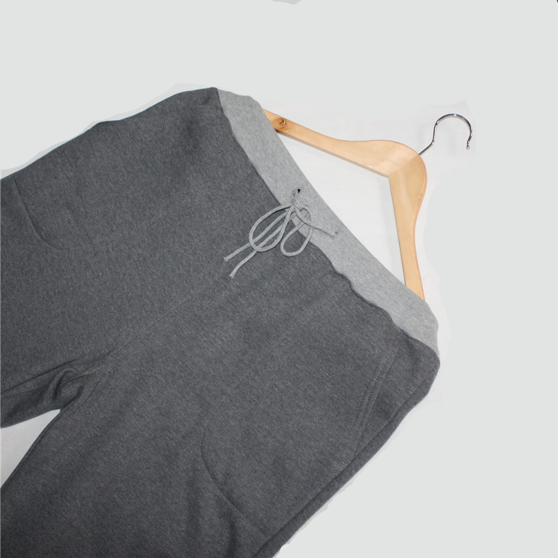 Quần pyjama ấm áp dệt kim cotton mùa thu và mùa đông cộng với nhung dày rộng kích thước lớn nam và nữ cotton nhà quần thường quần bó sát quần đũi nữ