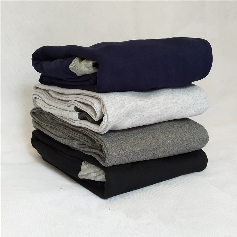 Quần pyjama ấm áp dệt kim cotton mùa thu và mùa đông cộng với nhung dày rộng kích thước lớn nam và nữ cotton nhà quần thường quần bó sát