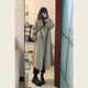 Oatmeal mid-length loose woolen jacket