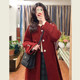 New Year Christmas red woolen coat