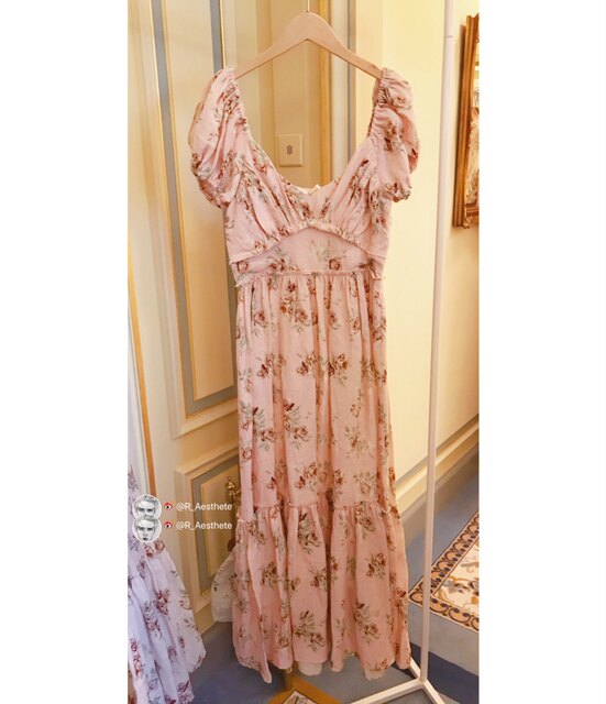In Stock 60% off New York Brand Loveshackfancy Linen Rose Long Dress