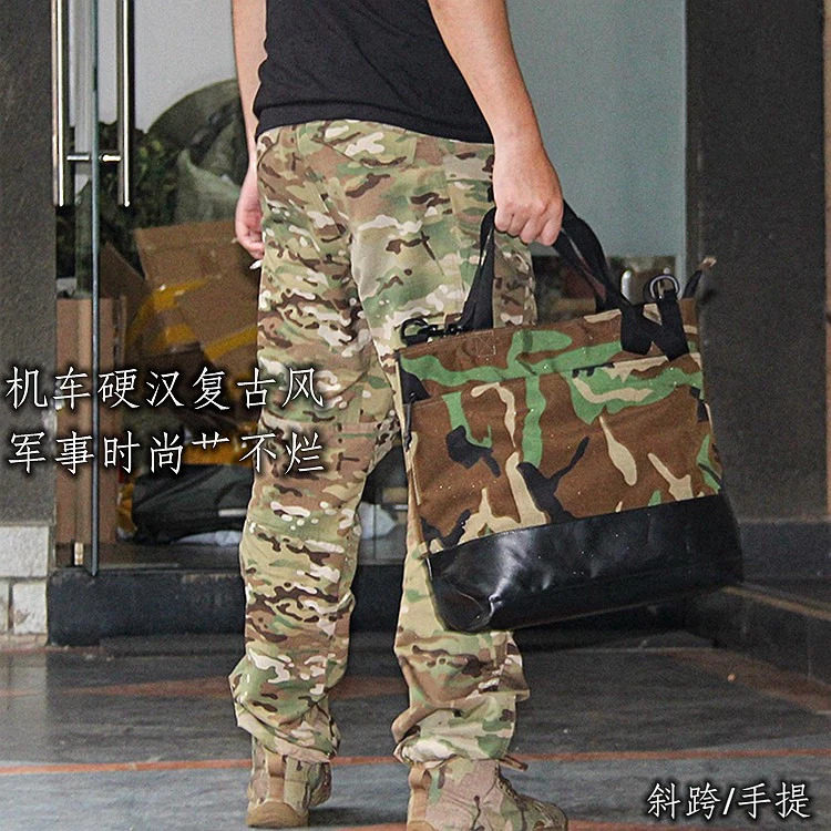 Hard Quite Locomotive Moron Military Retro Diagonal Satchel Flight Safety Helmet Buy Vegetable Bag Handheld Postman Bag Military Camouflate