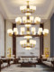 New Chinese-Style Living Room Chandelier, All-Copper and Jade, Chinese Style 2025 Goldfish High-End Villa Self-Built House Main Lighting Fixture