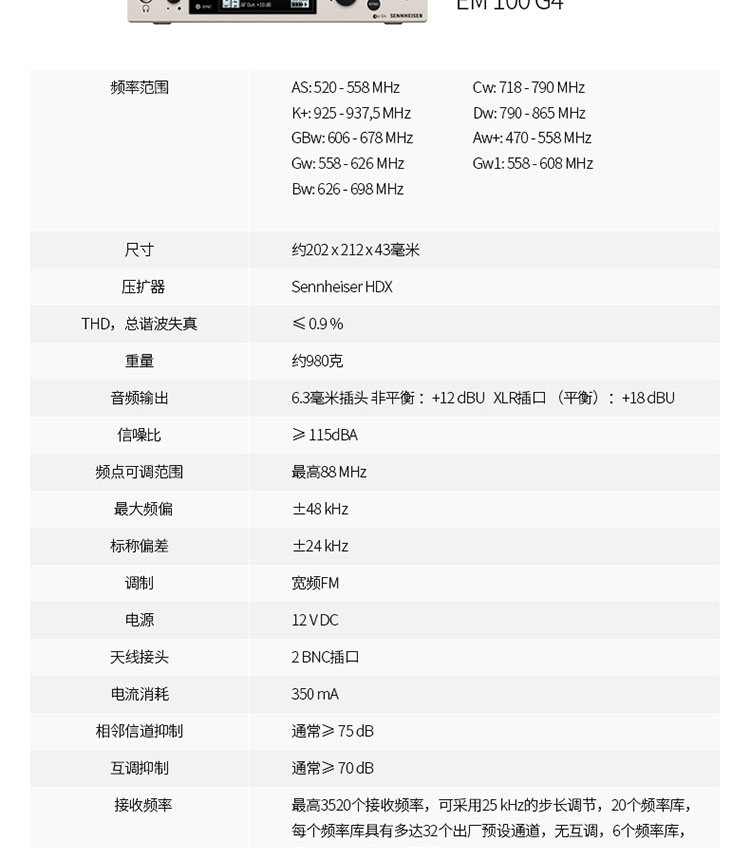 森海塞尔 EW500 G4-945无线话筒舞台会议超心型麦克风插图9
