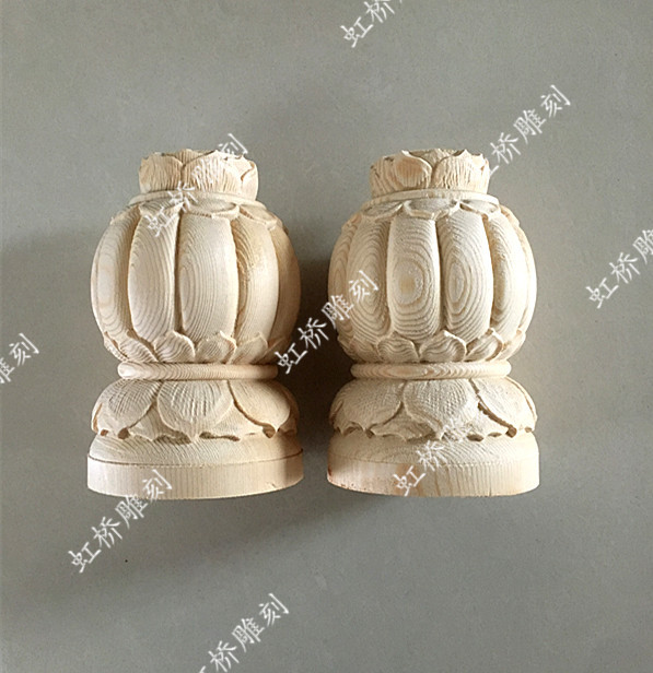 Dongyang wood carving pine hanging flower stigma hanging melon hanging beam hanging lotus column Chinese antique door head ancient building eaves solid wood