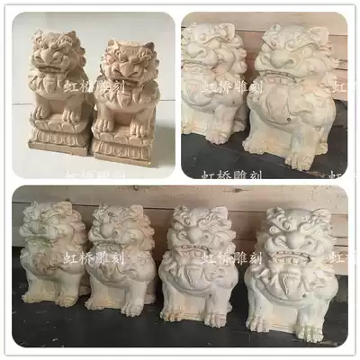 Dongyang wood carving antique solid wood lion accessories ornaments stair column handrail Chinese Temple