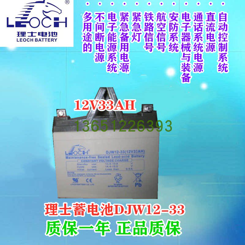 LEOCH haircare storage battery fire facility DJW12-33 machine room UPS power lift monitoring 12V33AH