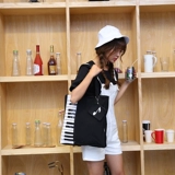 Пианино для влюбленных, японская сумка на одно плечо, портативный шоппер