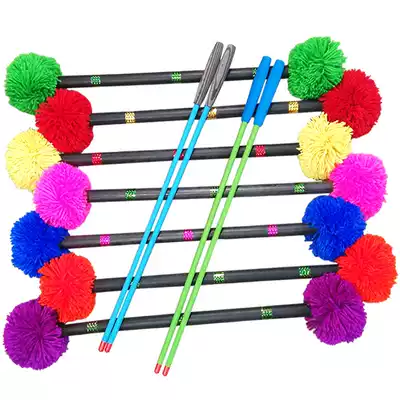 Small rocker brand competitive wool ball head fitness flower stick flower stick dragon and phoenix stick Old Beijing flower stick