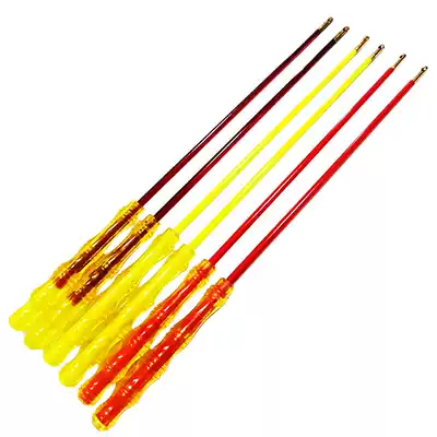 Transparent handlebar solid diabolo stick bamboo stick plastic handle single head empty bamboo rod transparent crystal handle