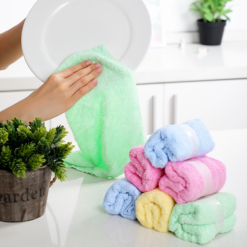 Manixianka Li Jijing Wood Fiber Lint-Free Thickened Household Absorbent Quick-Drying Kitchen Stain-Removing Oil-Absorbing Square Towel
