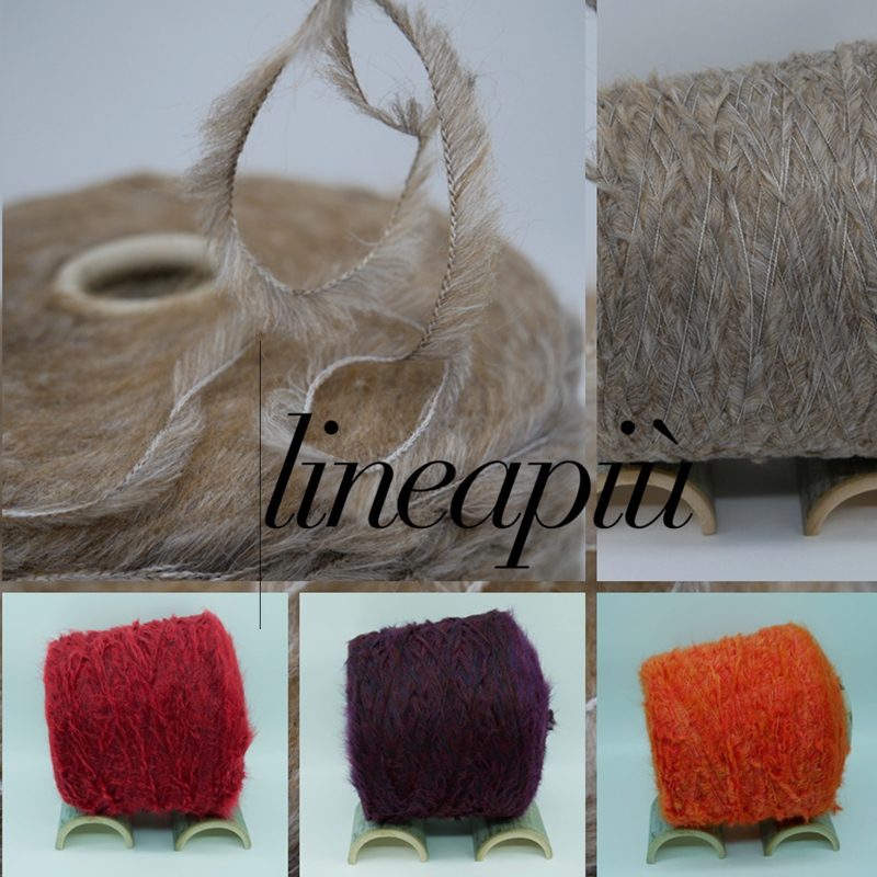 Italian Imported Lineapiù Teddy Mohair Single-Sided Coral Yarn for Handmade Sweaters, Scarves, and Doll Yarn
