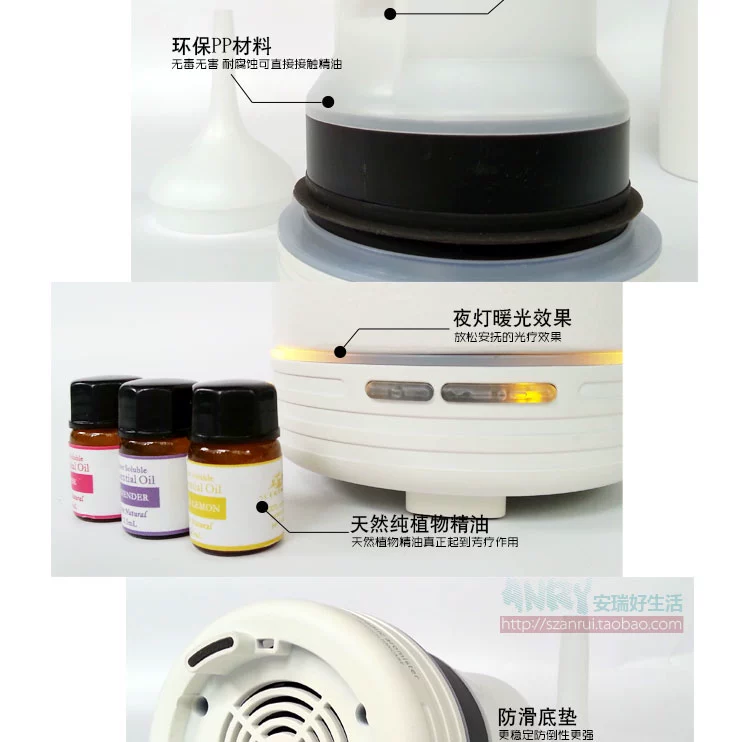 Máy hương liệu siêu âm gốm tinh dầu Mini Máy tạo độ ẩm Mute Essential Oil Đèn hương liệu Lò hương liệu - Máy giữ ẩm