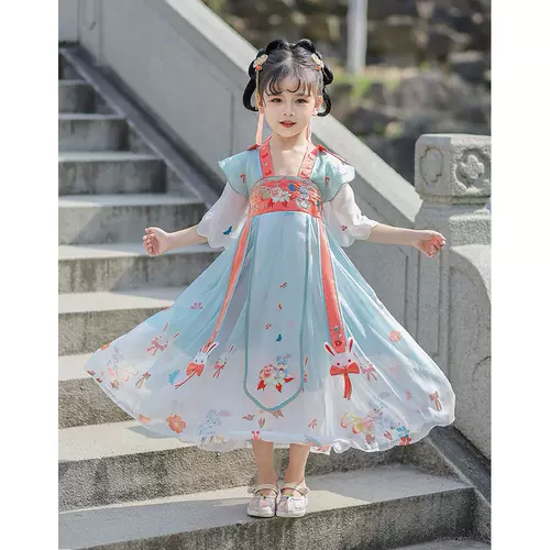 Ханьфу, юбка, детская летняя одежда, наряд маленькой принцессы