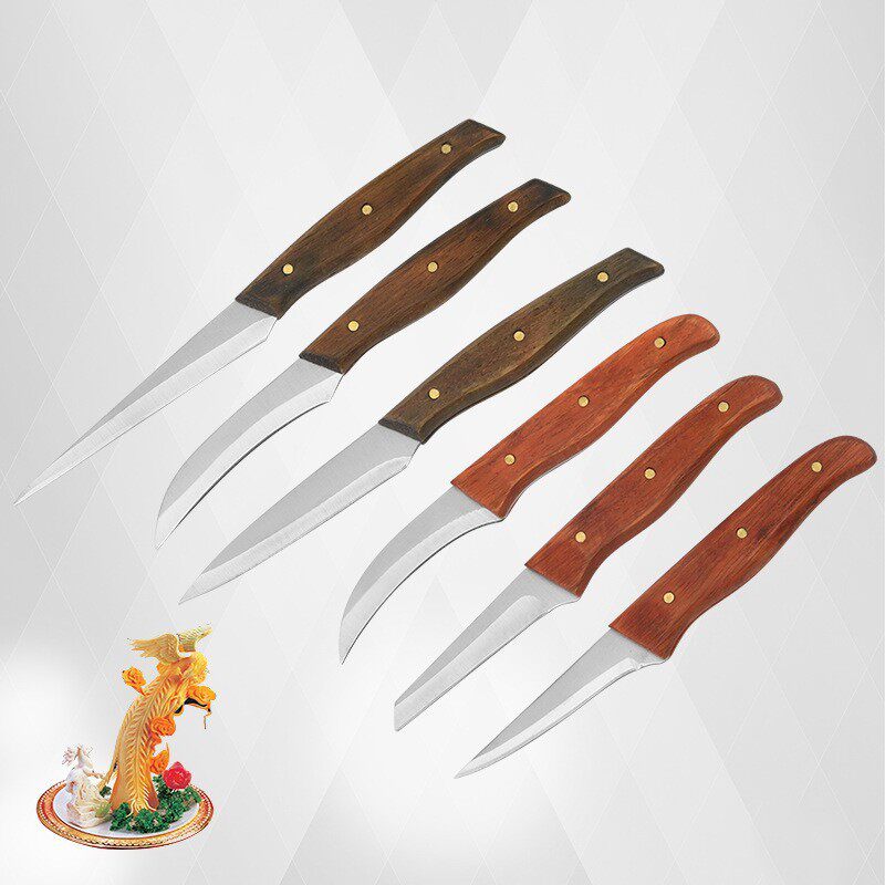 Food carving knife chef carving knife melon and fruit knife fruit platter fruit sparse carving knife three-piece set