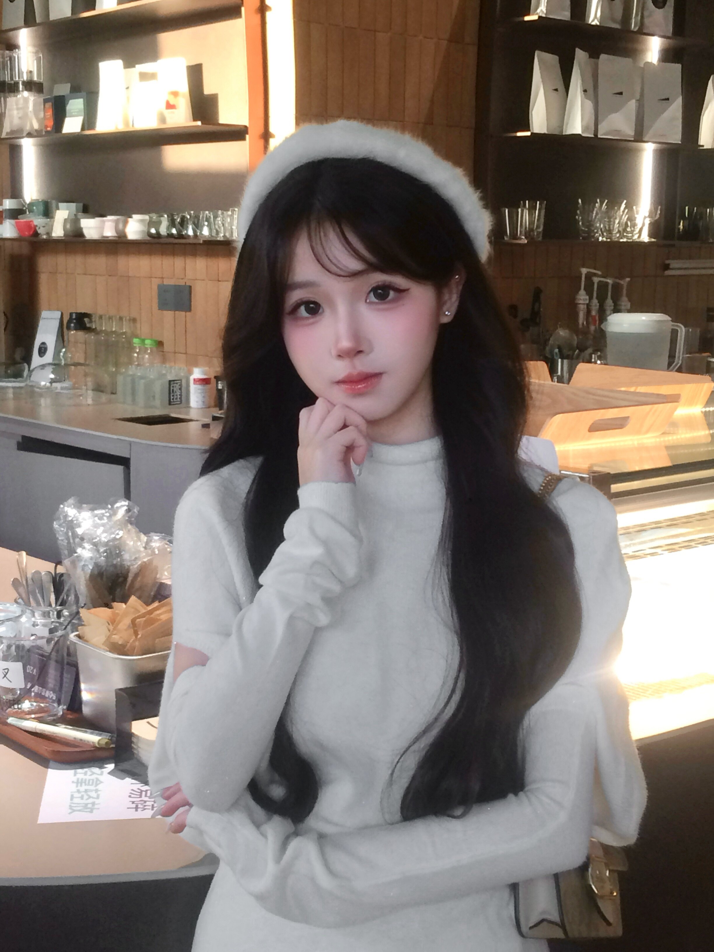 Hotdog热狗很辣【韩系姐姐】套装 高领斗篷针织连衣裙+袖套包臀短裙斗篷