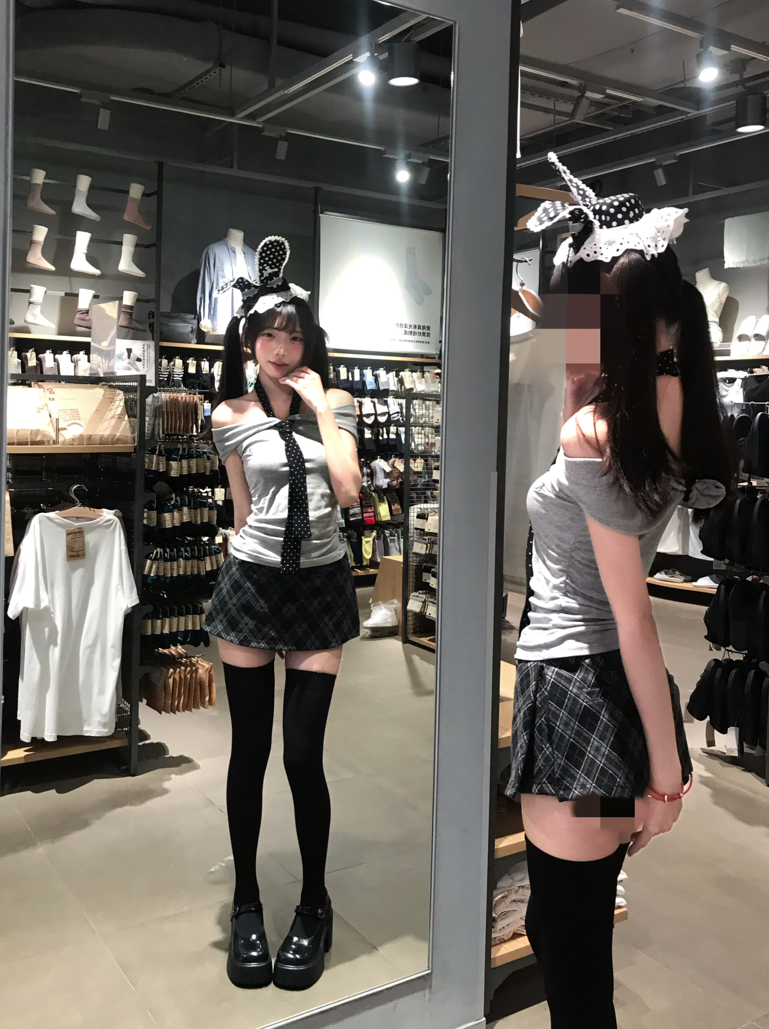 SiCii复古韩系低腰包臀裙 格纹短裙显瘦辣妹风 防走光侧拉链毛呢质感高级