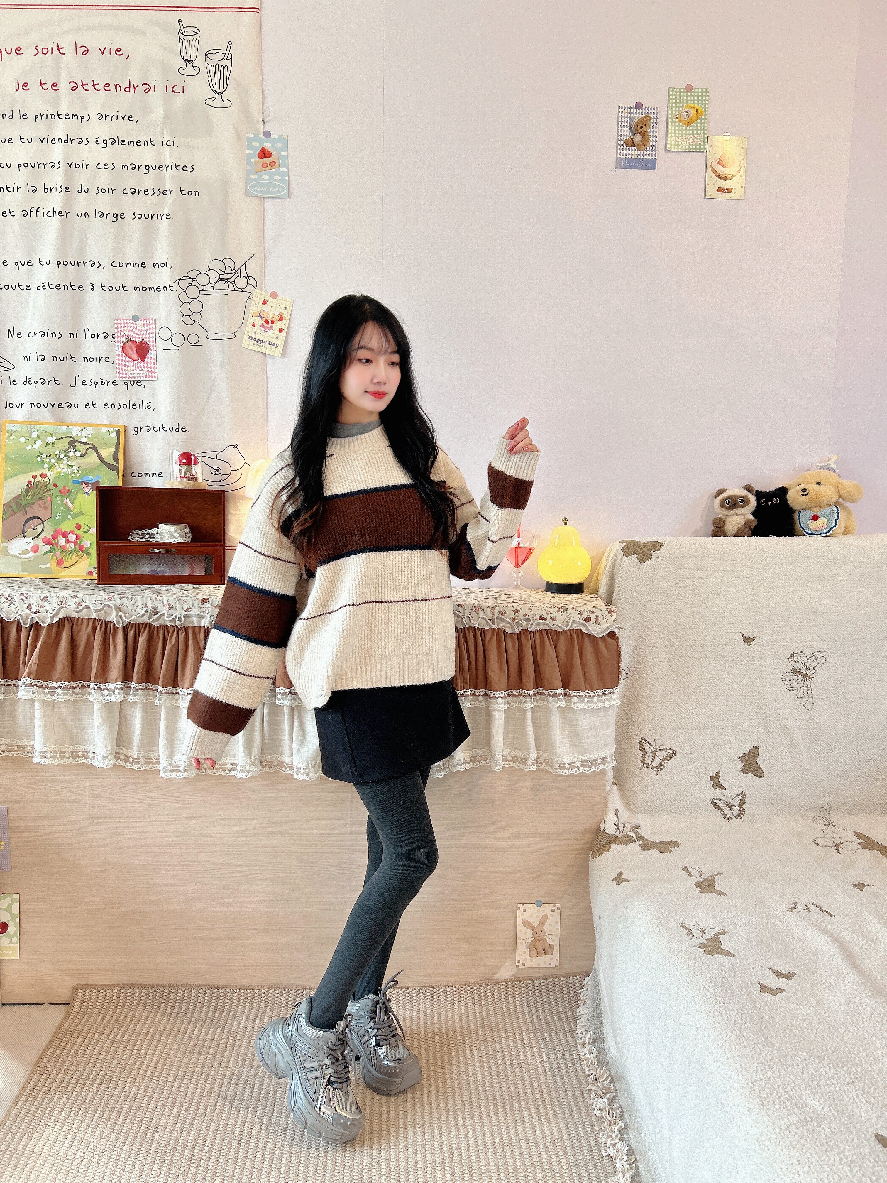 张凌赫同款百丽蓝鲸老爹鞋 灰色网面透气舒适 厚底增高拉长比例