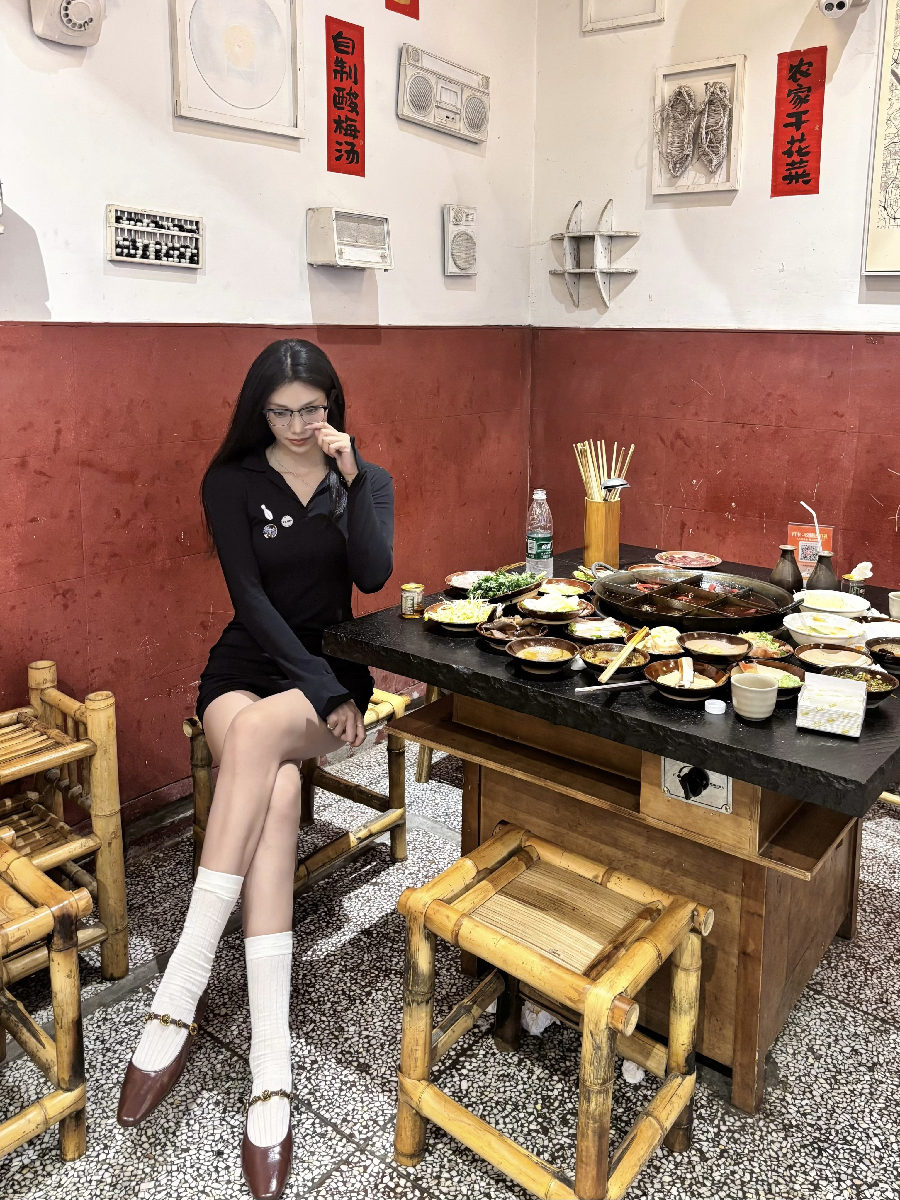 管乐同款百思图红玫瑰玛丽珍鞋 春季单鞋凉鞋两穿设计