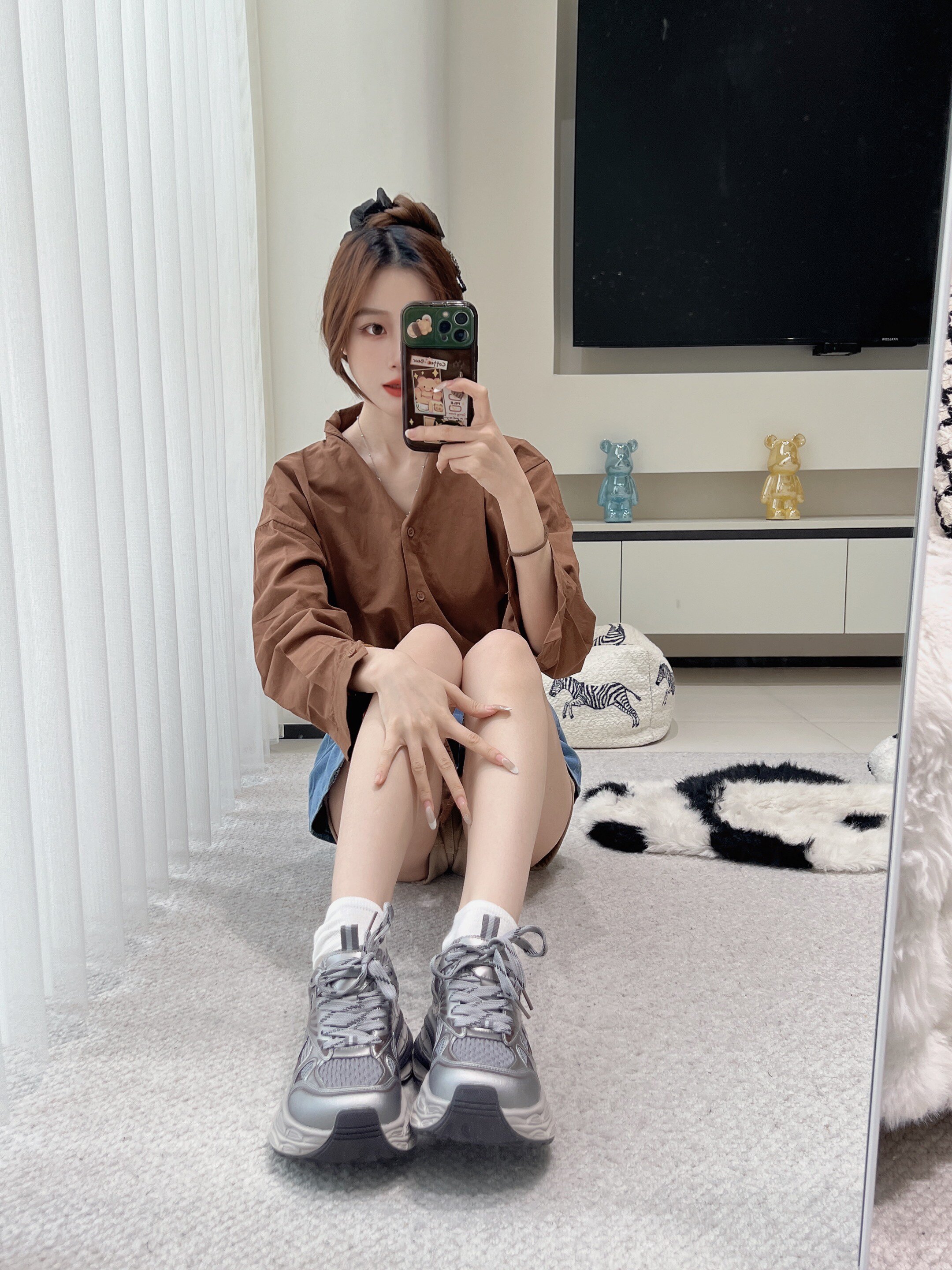 迪丽热巴同款骆驼银月老爹鞋 银色厚底设计拉长比例 增高显瘦不累脚